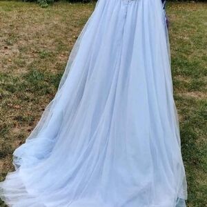 Mr Prettt Designer Elegant Blue Evening Gown Skirt